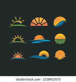 sun logos collection symbol designs for business