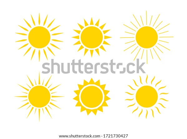 Sun Logos Icons Sunrise Sunset Sunbursts Stock Vector (Royalty Free ...