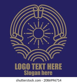 Sun logotype collection. Isolated abstract round shape logo set. Modern, simple flat vector illustration.

