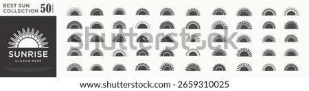 Sun logotype collection. Isolated abstract round shape logo icon set. Modern, simple flat vector illustration.