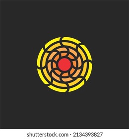sun logotype ideas with gradient color, suitable use for icon, symbol or element design