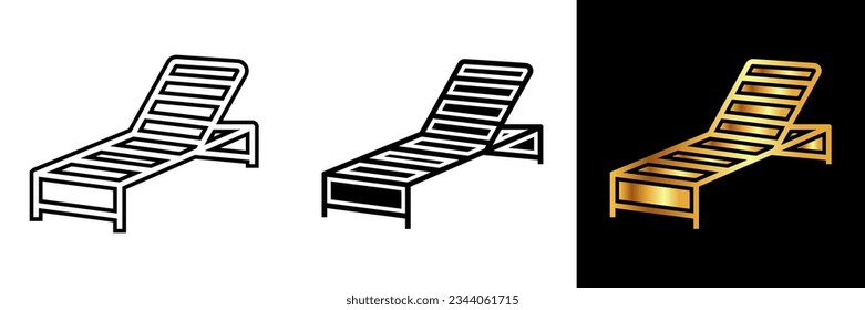 The Sun Longer Icon represents a reclining beach chair or lounge chair where people can relax and enjoy the sun.