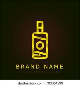 Sun lotion golden metallic logo