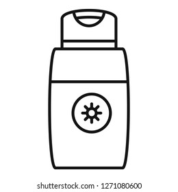 Sun lotion icon. Outline sun lotion vector icon for web design isolated on white background