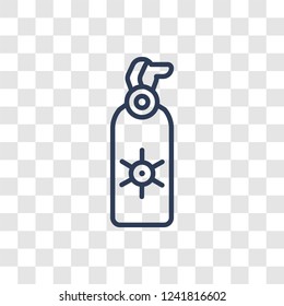 Sun lotion icon. Trendy linear Sun lotion logo concept on transparent background from camping collection