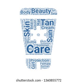 sun lotion word cloud. tag cloud about sun lotion.