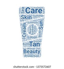 sun lotion word cloud. tag cloud about sun lotion
