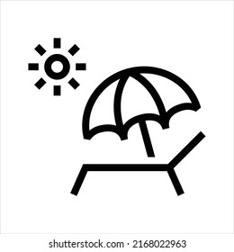 Sun lounger chair vector icon symbol design