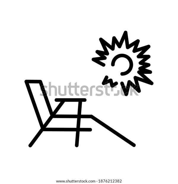 Sun lounger\
icon. Tourism vacation symbol. Travel stock illustration. isolated\
on white background. Vector\
eps10