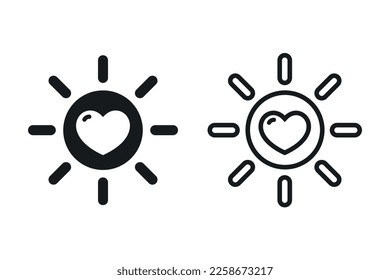 Sun love icon. Illustration vector