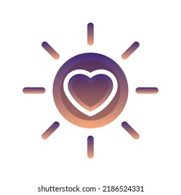 sun love logo gradient design template icon element