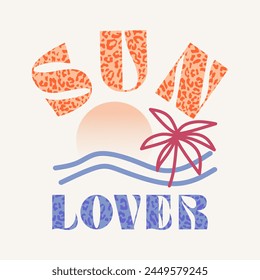 sun lover typography slogan for t shirt printing, tee graphic design.  svg