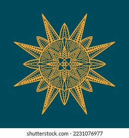 Sun mandala Design-Vektorgrafik für die Dekorationsverwendung