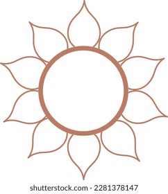 Sun, mandala, Flower element. Design icon