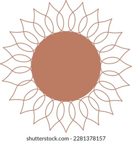 Sol, mandala, elemento Flor. Icono de diseño