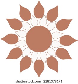 Sun, mandala, Flower element. Design icon