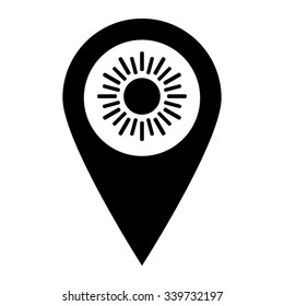 Sun - map pointer vector icon