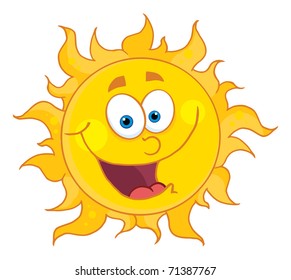 Sun Mascot Cartoon Character