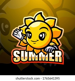 Sun mascot esport logo design