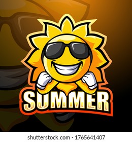 Sun mascot esport logo design