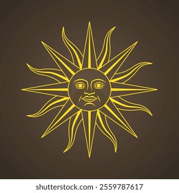 Sun of May - symbol from the flag of Uruguay.