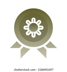 elemento icono de plantilla de diseño de degradado de logotipo de la medalla de sol