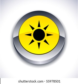 Icono circular vibrante 3d metálico solar.