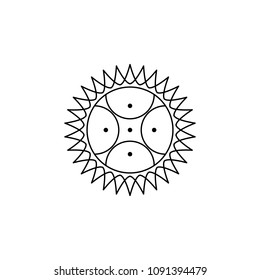 Sun. Minimal abstract design element for tattoo art and logo. Stock vector.