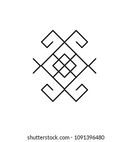 Sun. Minimal abstract design element for tattoo art and logo. Stock vector.