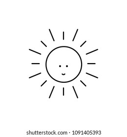 Sun. Minimal abstract design element for tattoo art and logo. Stock vector.