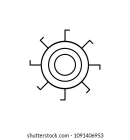 Sun. Minimal abstract design element for tattoo art and logo. Stock vector.