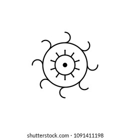 Sun. Minimal abstract design element for tattoo art and logo. Stock vector.