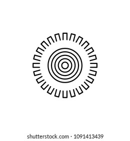 Sun. Minimal abstract design element for tattoo art and logo. Stock vector.