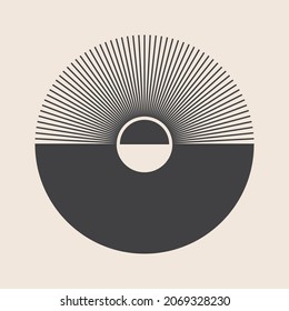 Sun minimal design concept. Abstract design, logo or icon.