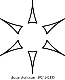 Sun minimal design, illustration, vector on white background.