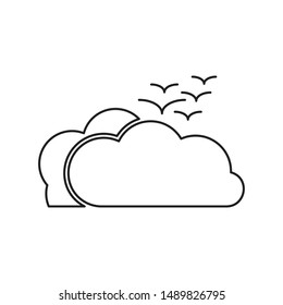 Sun minimal line icon vector
