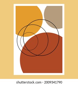 Sun minimalist posters with abstract organic shapes composition in trendy contemporary collage style, Hand painted pastel color for social media stories, branding, banner.