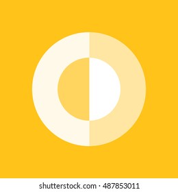 Sun  in modern geometric style on orange background. Vector illustration.