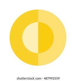 Sun  in modern geometric style on white background. Vector illustration.
