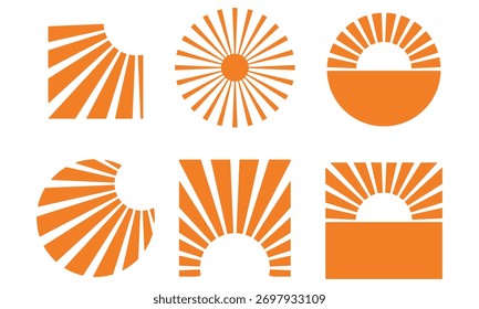 sun modern logo design simple vector icon template