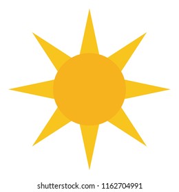 sun modern trendy icon, weather forecast icon, sun vector seasons sunny weather, sunny weather icon illustration