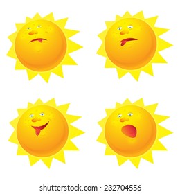 Sun mood set. Vector icon.