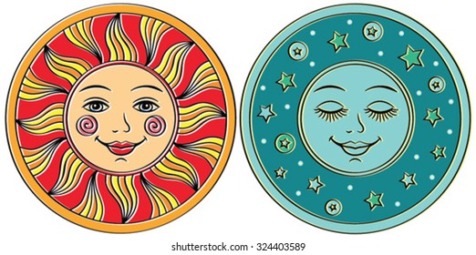 Sun and moon.