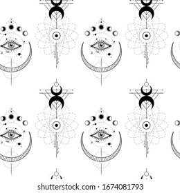the sun and moon, the beauty of the eastern night. traditional folk spiritual elements. space objects. Vector graphics