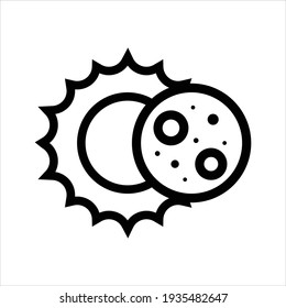 Sun and moon black flat icon. Sign sun and moon. Vector logo for web design, Vector illustration. Isolated on white background, sun and moon icon line style