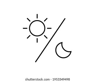 Icône à plat noir du soleil et de la lune. Signe le soleil et la lune. Logo vectoriel pour le web design, illustration Vectorielle eps10. Isolé sur fond blanc.