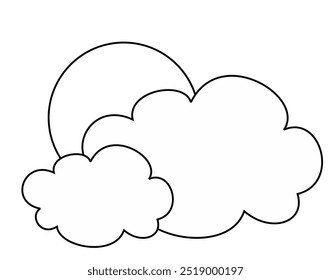 sun moon and cloud for coloring pages
