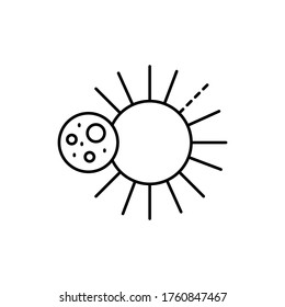 sol, icono de la línea de concepto de luna. Ilustración de elemento simple. diseño de símbolo de contorno de concepto solar y lunar desde un conjunto de espacios. Se puede usar para web y móvil