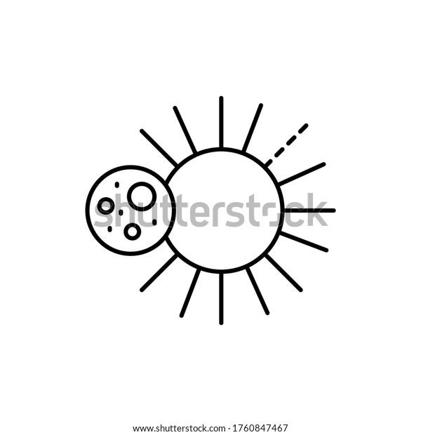 sun, moon concept line icon. Simple element\
illustration. sun, moon concept outline symbol design from space\
set. Can be used for web and\
mobile