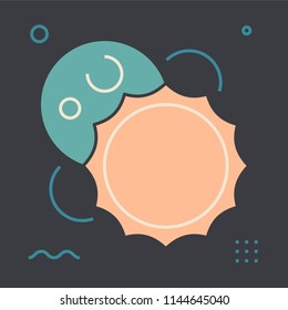 Sun and Moon. Daily routine concept. Unique and creative illustration. Flat design thin line style. Usage for e-mail newsletters, web banners, headers, blog posts, print and more.